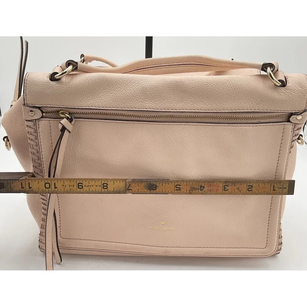 Kate Spade New York Large Leather Light Pink Satchel/crossbody Handbag.